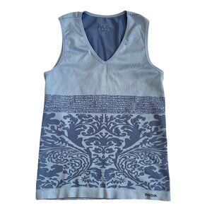 Reebok Womens Blue Myoknit Sleeveless Top Yoga Pilates Very Stretchy‎ Size M